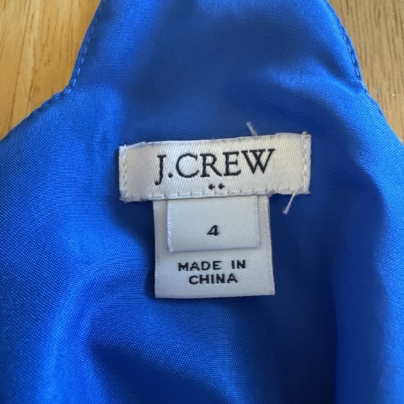 J. Crew Womens Size 4 Blue Abstract Floral Tank Top Scalloped Neck Spring - Picture 4 of 5